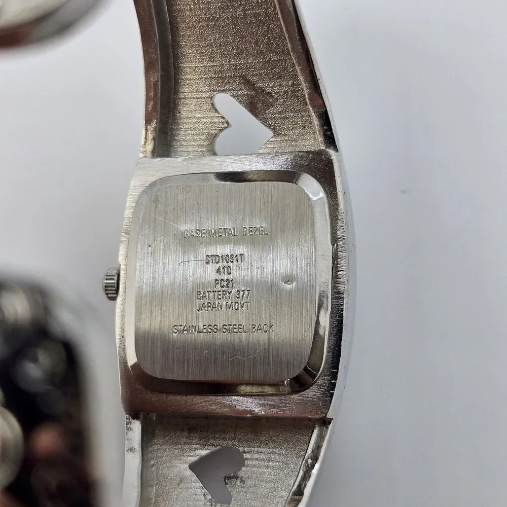 Women's Hearts Cuff Bracelet Watch‎ 24MM Gray Dail Bracelet 5.5